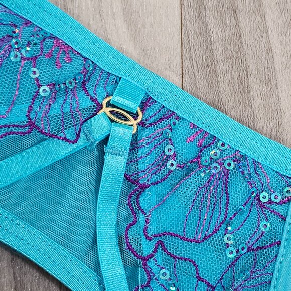 NWT Ann Summers Camille Teal Suspender Garter Belt Size S - Picture 2 of 6